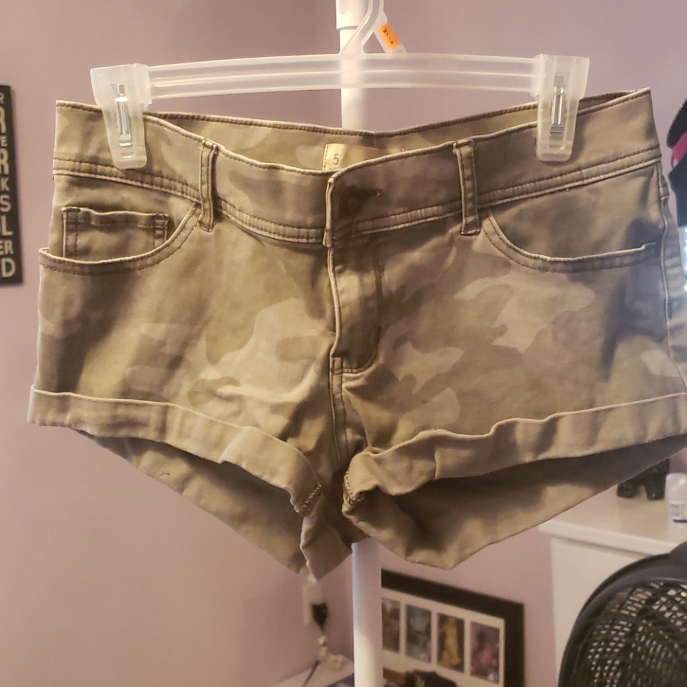 Hollister Camo Print Jean Shorts